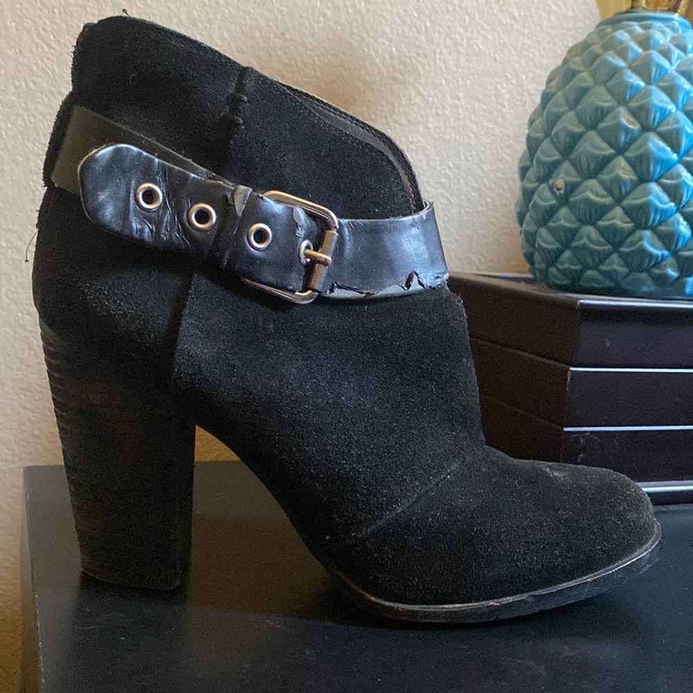 Black suede booties
